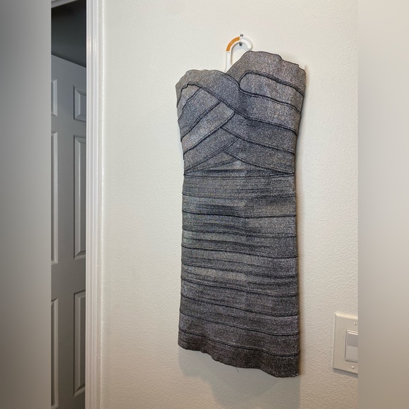 Silver bodycon mini dress size S - Picture 5 of 5